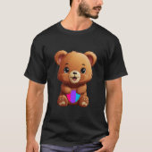 Schattige Androgyn Pride Vlag Beer met Hart T-shirt (Voorkant)