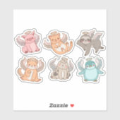 SCHATTIGE ANGEL ANIMALS KARAKTERS SET STICKER (Vel)