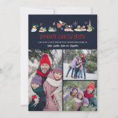 Schattige Angel Peace on Earth Foto Kerst 3 Foto's Feestdagenkaart (Voorkant)