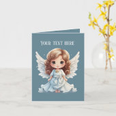 Schattige Angel Religious bericht toevoegen Kaart (Gele Bloem)