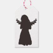 Schattige Angel Silhouet (kies een achtergrondkleu Cadeaulabel (Voorkant)