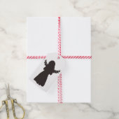 Schattige Angel Silhouet (kies een achtergrondkleu Cadeaulabel (Met Touw)