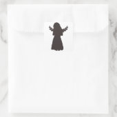 Schattige Angel Silhouet (kies een achtergrondkleu Vierkante Sticker (Tas)