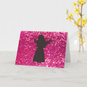 Schattige Angel Verjaardag Kaart (Gele Bloem)