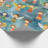Schattige Angels Christmas Cadeaupapier (Hoek)