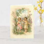  Schattige Angels Kerstboodschap Kaart (Gele Bloem)