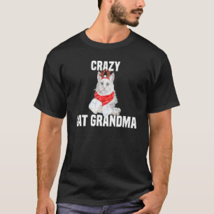 Schattige Angora Kat met Rendier Kostuum Gekke Kat T-shirt