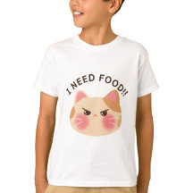 Schattige Angry Cat gezegde Ik heb eten nodig