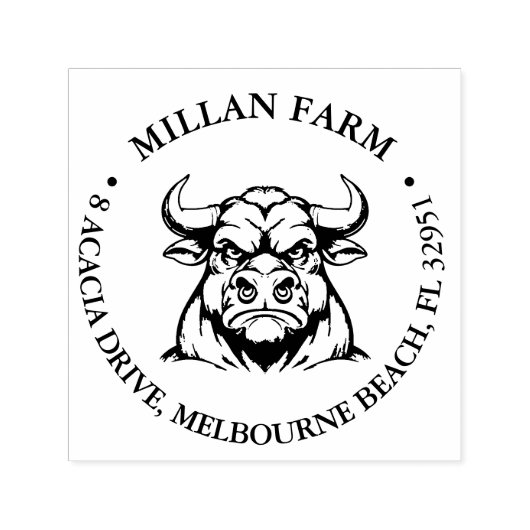 Schattige Angus Bull thema Zelfinktende Stempel (Design)