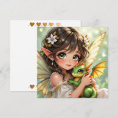 Schattige Anime Elf en Chibi Draak (Voorkant / Achterkant)