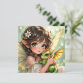 Schattige Anime Elf en Chibi Draak (Staand voorkant)
