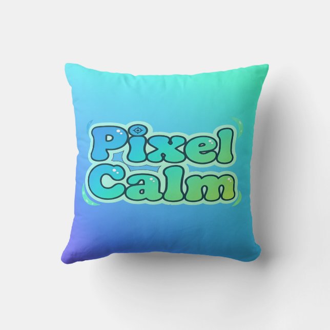 Schattige Anime Gamer Jongen Pixel Rustig Kussen (Achterkant)