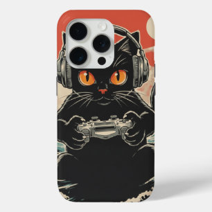 Schattige Anime Gamer Kawaii Kat Japanse Gaming Ge iPhone 15 Pro Case