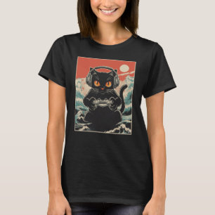 Schattige Anime Gamer Kawaii Kat Japanse Gaming Ge T-shirt