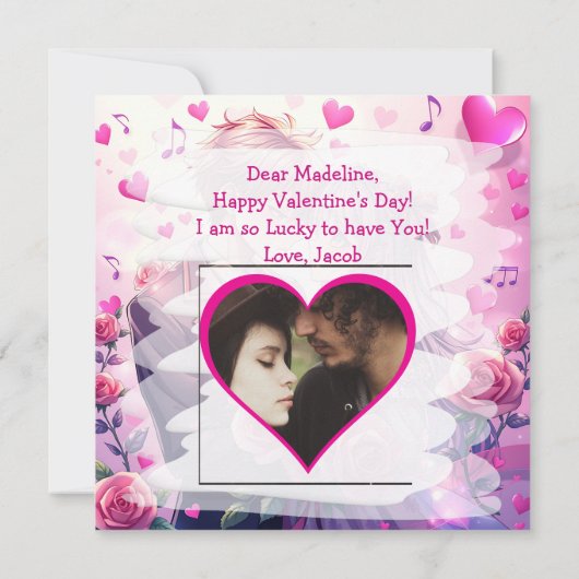 Schattige Anime Gepersonaliseerde Valentijnsdag Kaart (Achterkant)