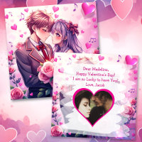 Schattige Anime Gepersonaliseerde Valentijnsdag