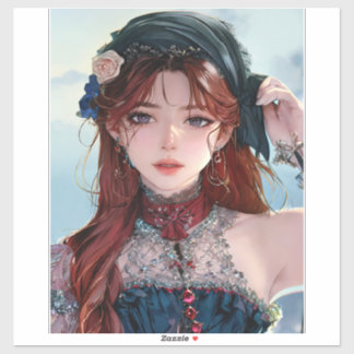 Schattige Anime Girl Laptop Hoesje Sticker