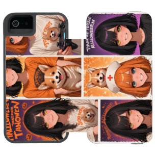 Schattige Anime Halloween Collage Kunst Griezels