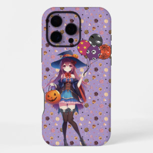 Schattige Anime Halloween Heks iPhone 16 Pro Max Hoesje