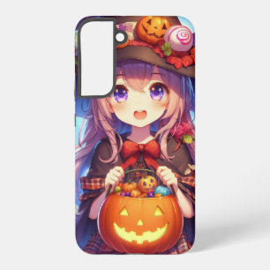 Schattige Anime Halloween Heks Samsung Galaxy Hoesje