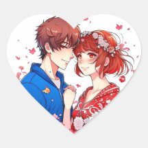 Schattige Anime Jongen en Meisje Knuffelen