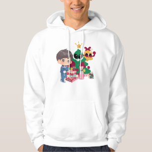 Schattige Anime Jongen Trainingsanzug Kerstboom Pr Hoodie