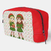 Schattige anime kerstelfjes toilettasje (Rechterhoek)