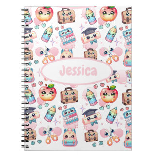 Schattige Anime Kinderen School Roze Notitieboek