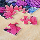 Schattige Anime Koppel omgeven door Flowers and He Legpuzzel (Zijkant)