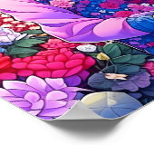 Schattige Anime Koppel omgeven door Flowers and He Poster (Hoek)