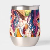 Schattige anime meisje eten een pindakaas en gelei (Links)