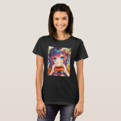 Schattige anime meisje eten een pindakaas en gelei t-shirt (Voorkant volledig)