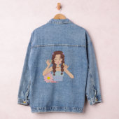 Schattige anime meisje het toepassen van mascara | denim jacket (Hangar)