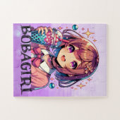 Schattige Anime Meisje Holding Bubble Tea Geperson Legpuzzel (Horizontaal)