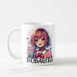 Schattige Anime Meisje Holding Bubble Tea Koffiemok