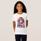 Schattige Anime Meisje Holding Bubble Tea T-shirt (Voorkant volledig)