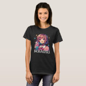Schattige Anime Meisje Holding Bubble Tea T-shirt (Voorkant volledig)