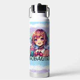 Schattige Anime Meisje Holding Bubble Tea Waterfles