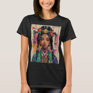 Schattige anime meisje in een kimono. t-shirt