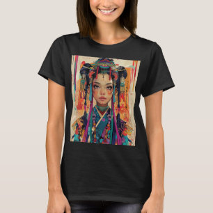 Schattige anime meisje in een kimono. t-shirt