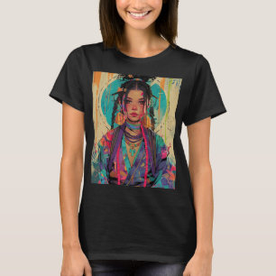 Schattige anime meisje in een kimono. t-shirt