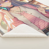 Schattige anime meisje in winkelen gelukzaligheid sherpa deken (3/4)