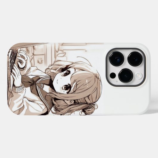 Schattige Anime Meisje iPhone / iPad hoesje (Achterkant (horizontaal))