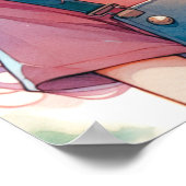 Schattige anime meisje met een Boba Tea Poster (Hoek)