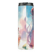 Schattige anime meisje met een Boba Tea Thermosbeker (Achterkant)