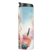 Schattige anime meisje met een Boba Tea Thermosbeker (Geroteerd rechts)