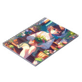 Schattige Anime Meisje met een Plant Notitieboek (Linkerzijde)