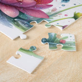 Schattige anime meisje met viool op Lotus Flower Legpuzzel (Zijkant)