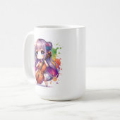 Schattige anime meisje spelen cello speler koffiemok (Voorkant links)
