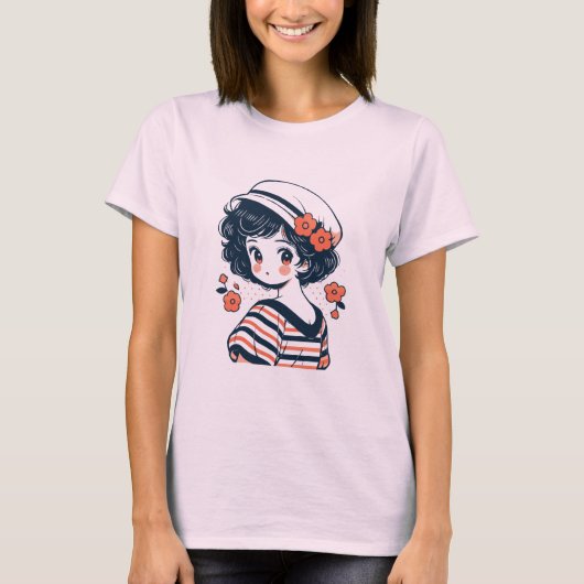  Schattige anime meisje T-shirt (Voorkant)